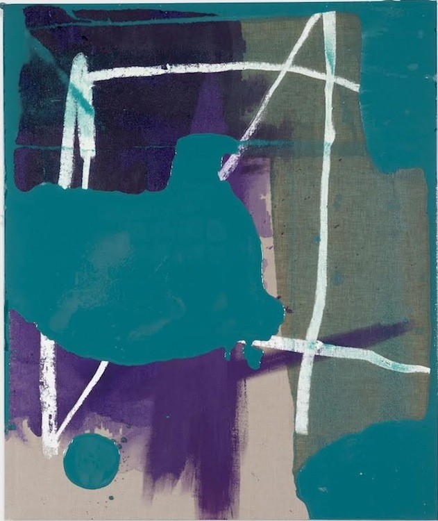 Untitled, 2014, Urethane, acrylic and oil on linen, 42 x 50 inches (106,68 x 127 cm)