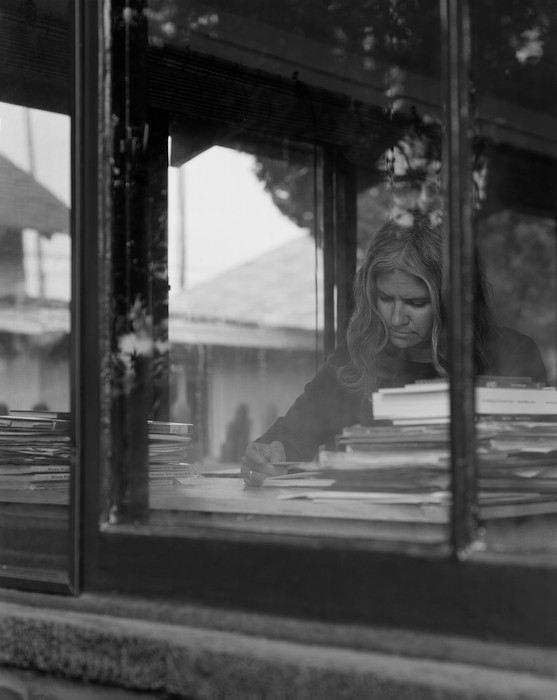 Shannon Ebner reading 6.36311: It Is an Hypothesis That the Sun Will Rise Tomorrow: and This Means That We Do Not Know Whether It Will Rise., 2015
Gelatin silver print, 20.3 x 25.4 cm (image), Edition of 5