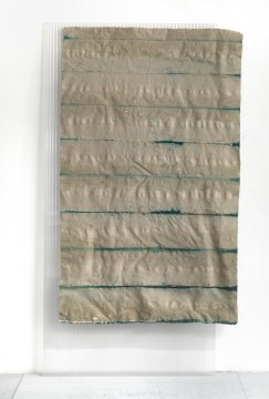 Untitled, 2011, Pigment, glue on canvas, polycarbonate, 200 x 115 cm