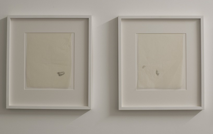 Holding 5 and 6, 2008, Pencil drawing on used photo album paper,  26 x 20.5 (each unframed)
