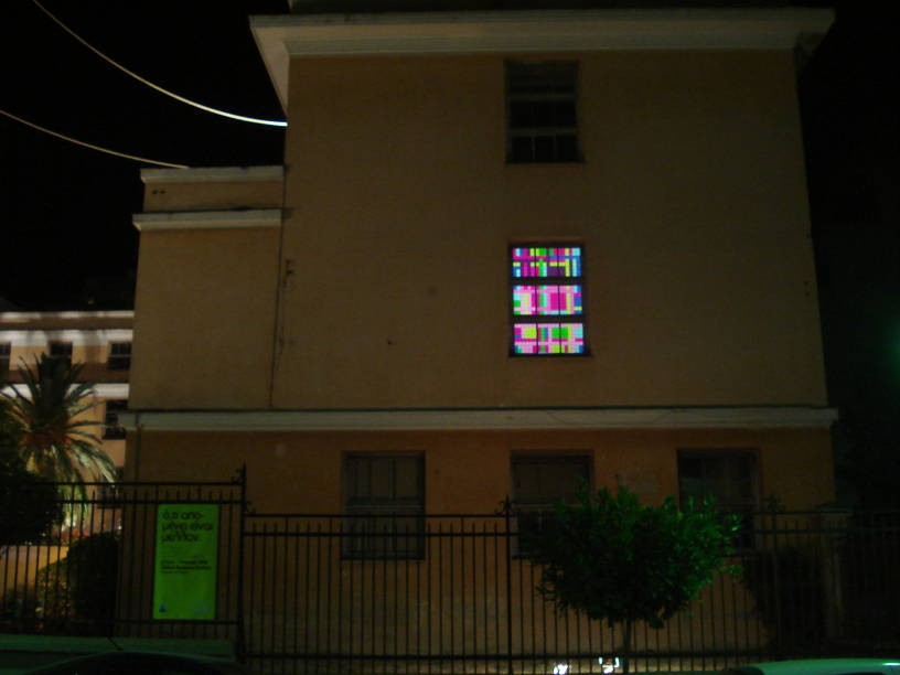 Light notes, 2006, Post-it notes on window, dimensions variable