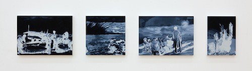 Untitled (Hellbird), 2014, Οil and acrylic on 4 panels