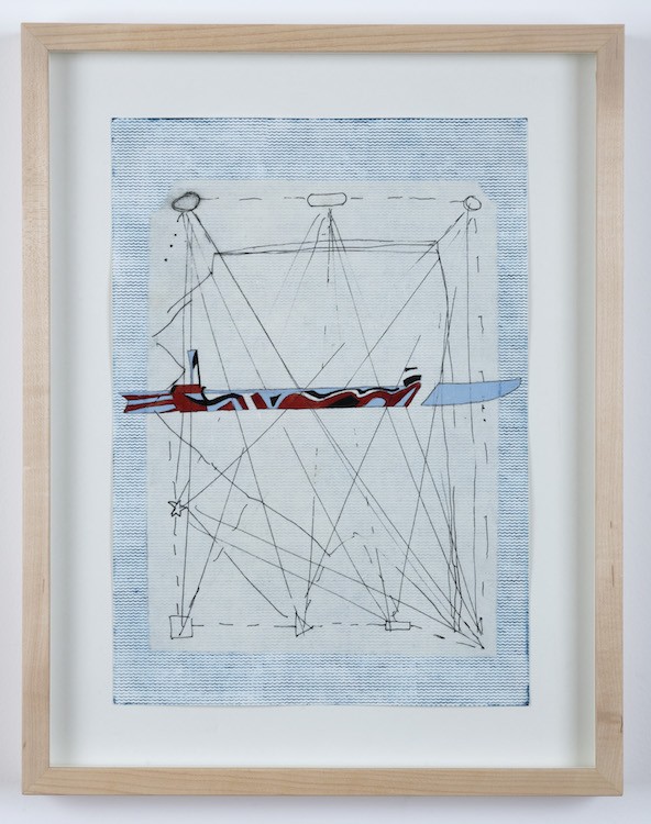 Razzle Dazzle K., 2019, Etching, lithograph, Chine-collé  and guache on paper, 34 x 24 cm