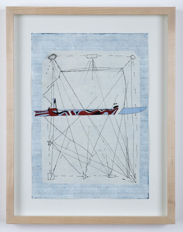 Razzle Dazzle K., 2019, Etching, lithograph, Chine-collé and guache on paper, 34 x 24 cm