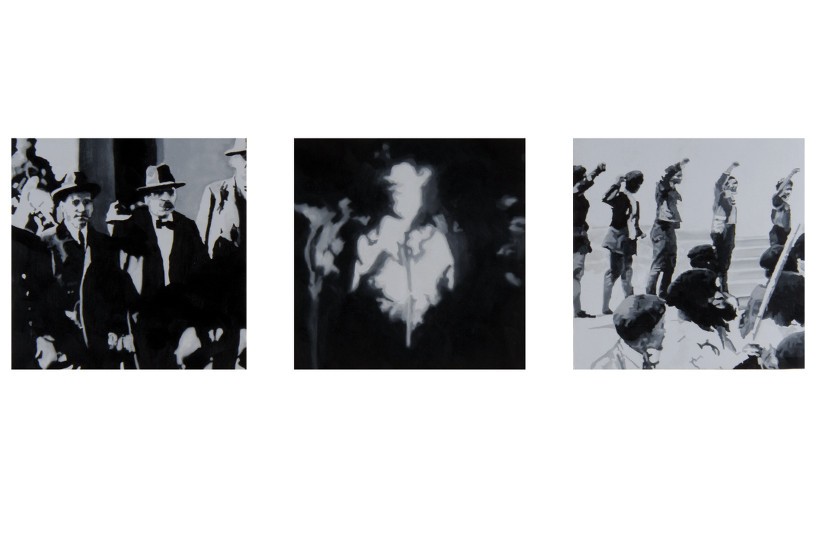 Mississippi Goddamn, 2010, oil and acrylic on 3 panels, 21 x 21 cm each