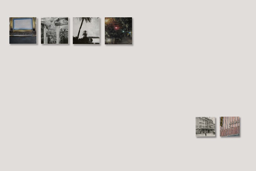 Cease Fire, 2012, Oil, acrylic, pencil, colored pencil, watercolor on 6 panels, 4 panels 18 x 18 cm and 2 panels 13 x 13 cm