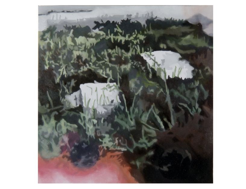 26 km (2), 2010, Oil and acrylic on panel, 20 x 20 cm each