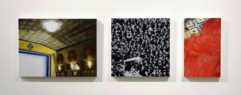 Epitaph, 2009, oil and acrylic on panel, 3 parts, 23 x 68 cm