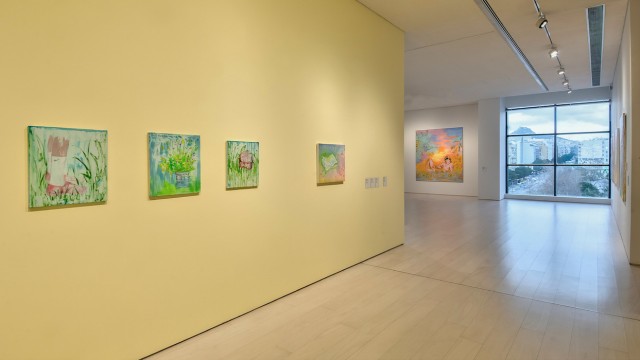 Installation view from Eleni Bagaki's show Something like a poem, a nude and flowers in a vase at ΕΜΣΤ Athens (National Museum of Contemporary Art)