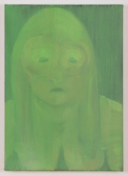 See? I had seen it precisely this way (Green face), 2021, Oil on canvas , 36 x 25 cm
