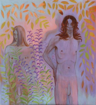 Man with long hair (the wind had ceased), 2022, Oil on canvas, 120 x 130 cm