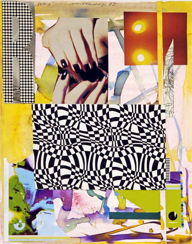 Untitled (Remix), 1999, Collage and watercolour on paper, 39.8 x 30.5 cm