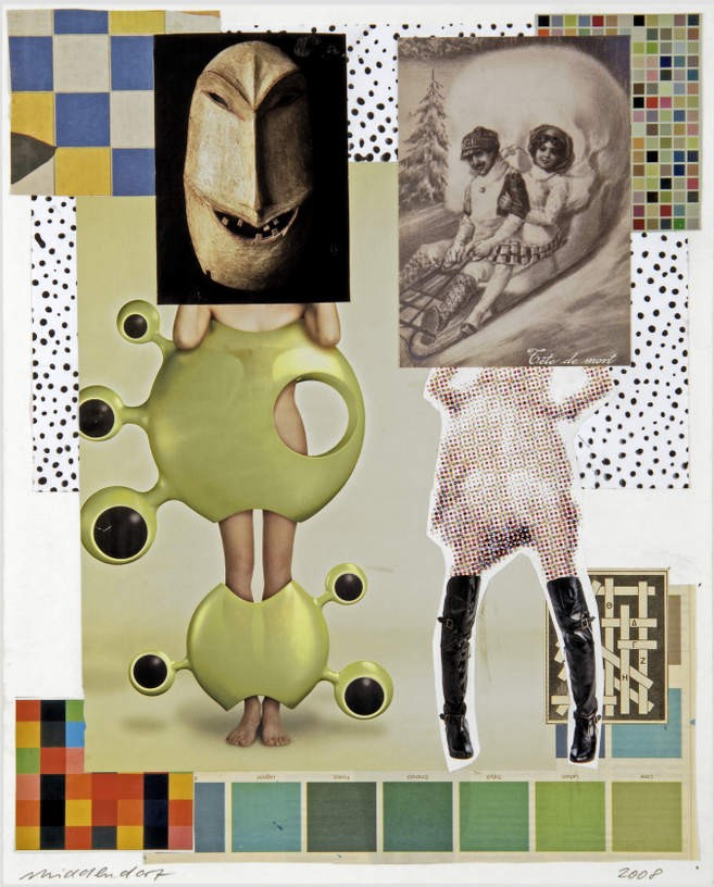 Sledge, 2008, Collage on paper, 39.8 x 32 cm