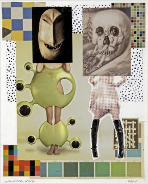 Sledge, 2008, Collage on paper, 39.8 x 32 cm