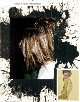 Hundert Jahre Dauerstress, 2012, Collage and acrylic on cardboard, 46.7 x 36.6 cm