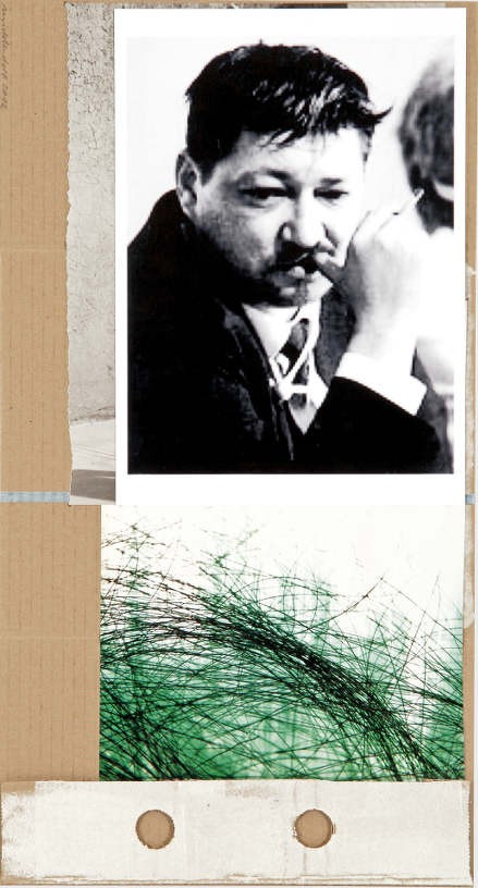R.W.F., 2012, Collage on cardboard, 53 x 28.5 cm