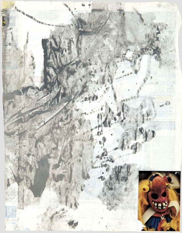 Fool, 2011, Collage and acrylic on paper, 65 x 39 cm