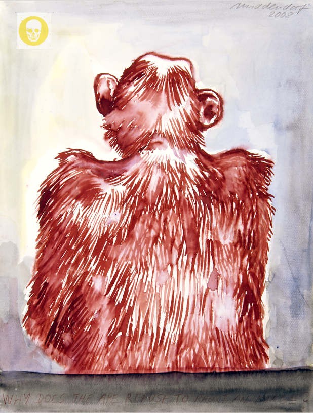 Monkey-back, 2008, Watercolour on paper, 38,8 x 29,6 cm