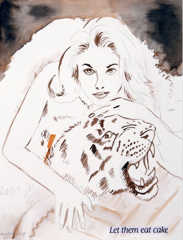 Let them eat cake, 2009, Watercolour on paper, 38,7 x 29,6 cm