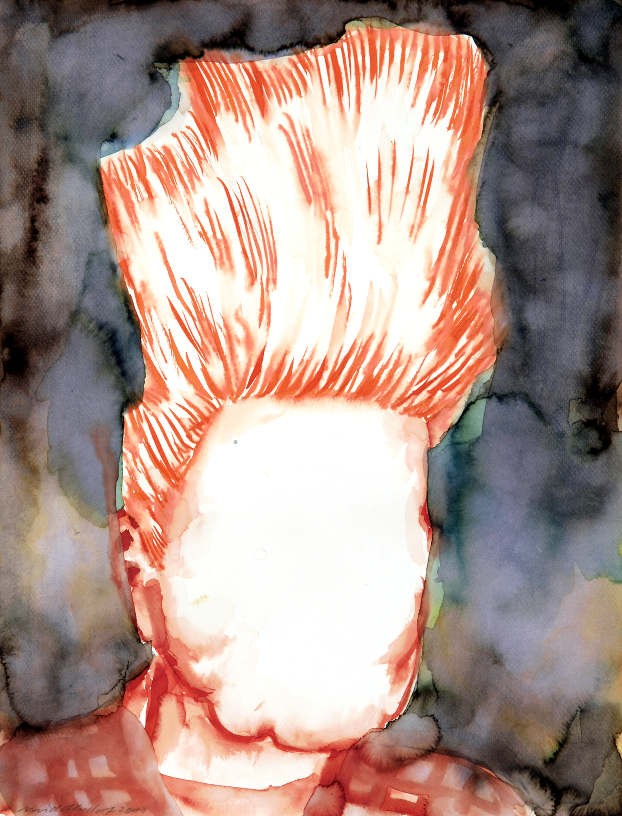 Big Hair, 2011, Watercolour on paper, 38.5 x 29.5 cm