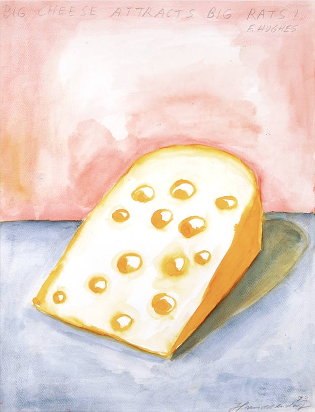Big cheese attracts big rats, 1993, Watercolour and pencil on paper, 38.5 x 29.6 cm