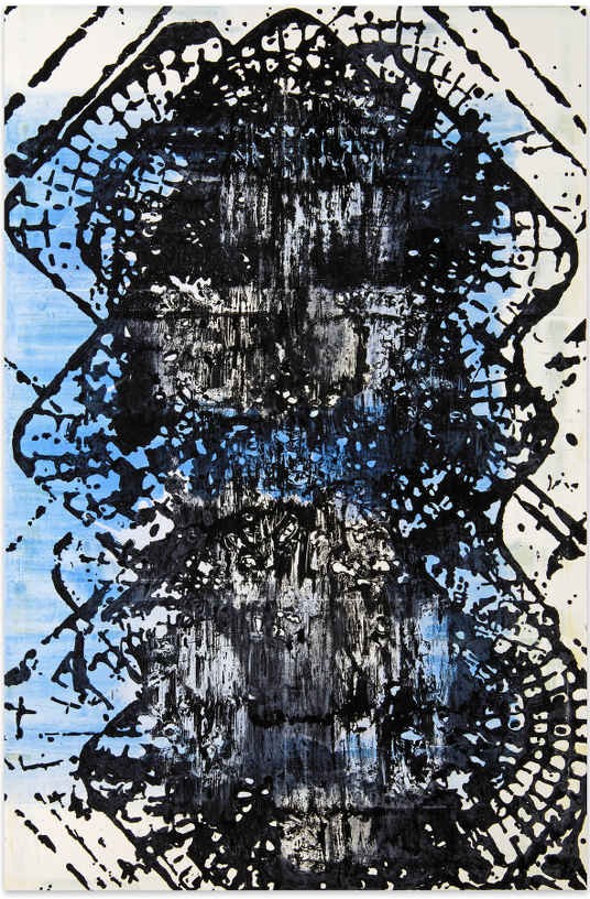 The Seasons (Time-tower) – Blue, 2011, Acrylic on canvas, 200 x 130 cm