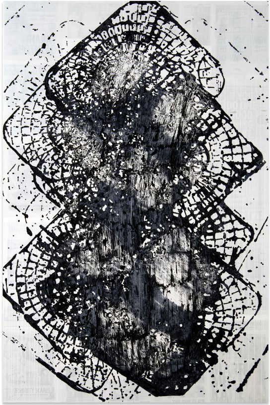 The Seasons (Time-tower) – White/Grey, 2011, Acrylic on canvas, 200 x 130 cm