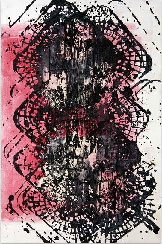 The Seasons (Time-tower) – Pink, 2011, Acrylic on canvas, 200 x 130 cm