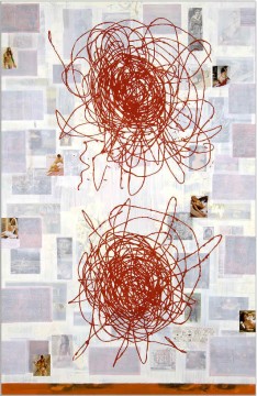 Teaserama II, 2007, Acrylic and collage on canvas, 200 x 130 cm
