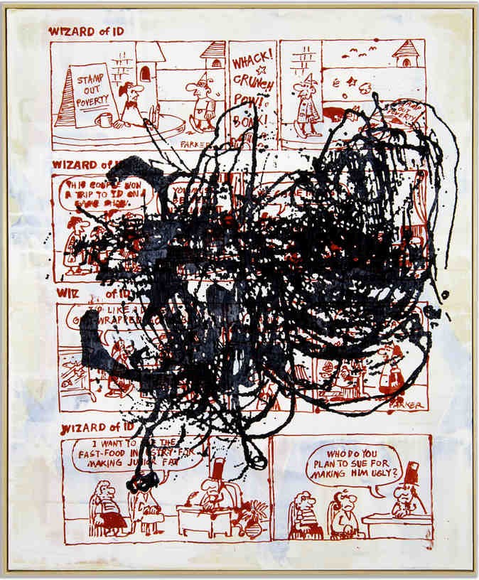 PM - Whack, 2008, Acrylic and collage on canvas, 160 x 130 cm