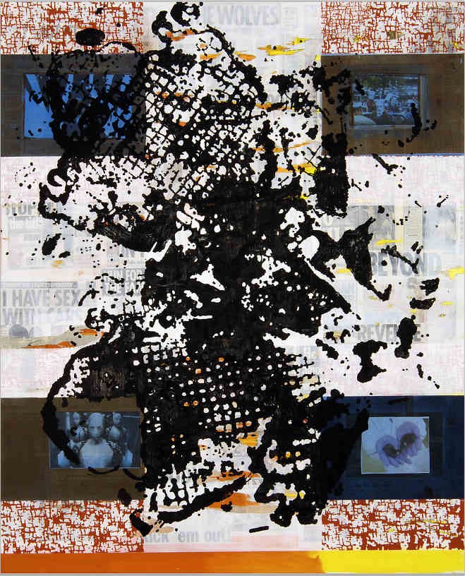 PM - Klon, 2008, Acrylic and collage on canvas, 160 x 130 cm