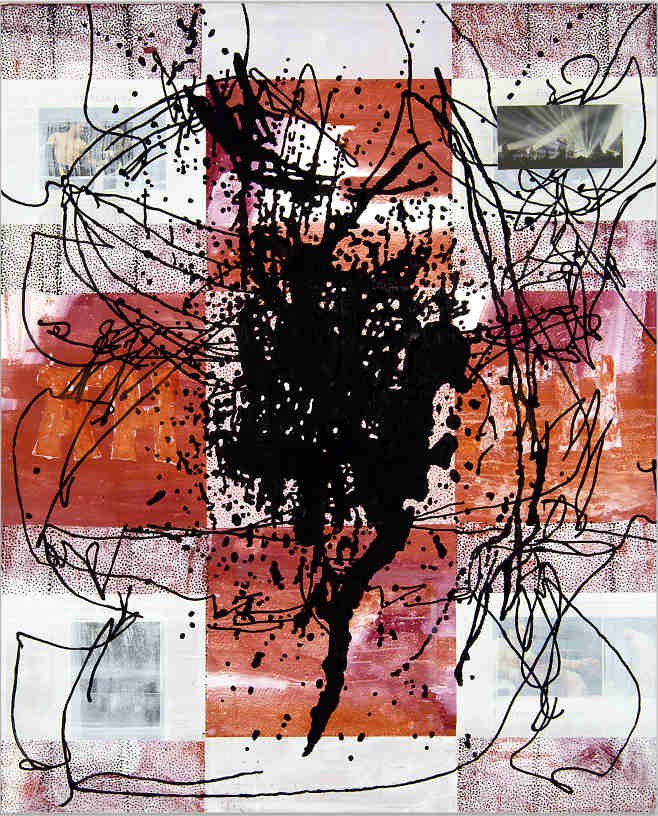 PM - Ah-Ah, 2007, Acrylic and collage on canvas, 160 x 130 cm