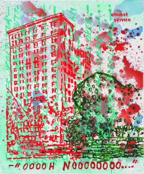 Gramercy Park Hotel 9/11, 2005, Acrylic on canvas, 120 x 100 cm