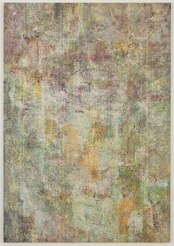 Untitled, 2013, acrylic, oil salt and alcohol on primed linen, 182.88 x 127 cm