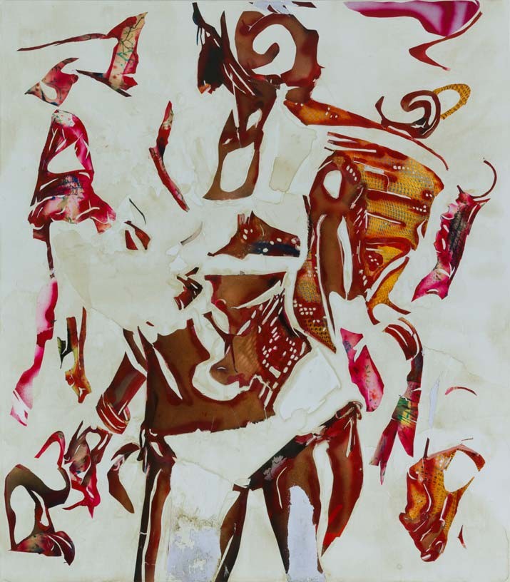 Apart, 2010, acrylic and paper on canvas, 160 x 140-cm