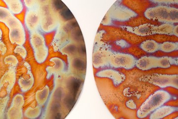 Planet II & III (detail), 2016, Copper, 100 x 100 cm