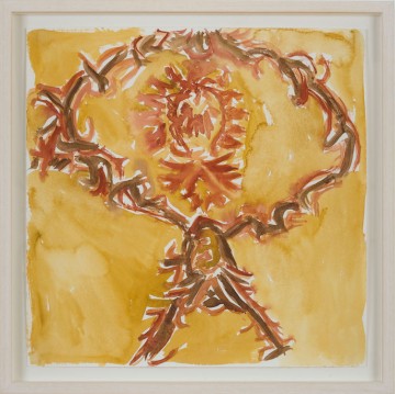 Bow, 2020, watercolour on paper, 40 x 40 cm