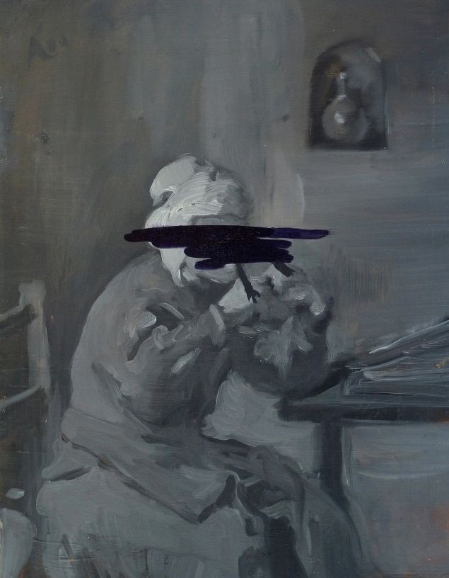 Feeler Thinker Burner No.1, 2011, oil on board, 31 x 24 cm