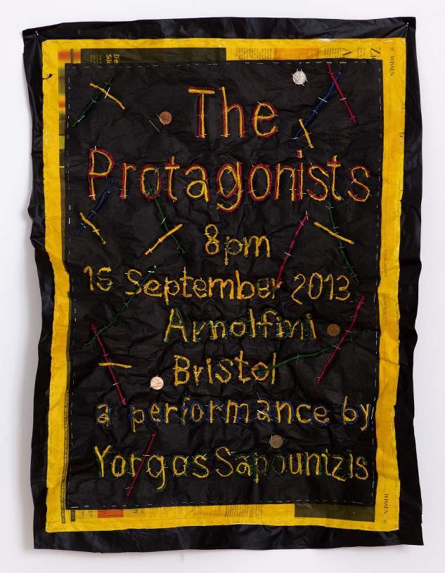 The Protagonists, 2013, Newspaper, coins, pins and plastic, 80 x 60 cm