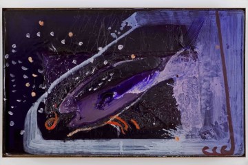 Contagious Distortion, 2017, Pigmented urethane, steel and acrylic, 122 x 74 x 25.4 cm