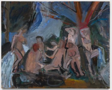 Janice Nowinski, Bathers after Cezanne, 2024, Oil on linen, 41 x 51 cm