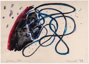 Gedankenschleife, 1980, Watercolor and pencil on paper, 29.7 x 41.8 cm