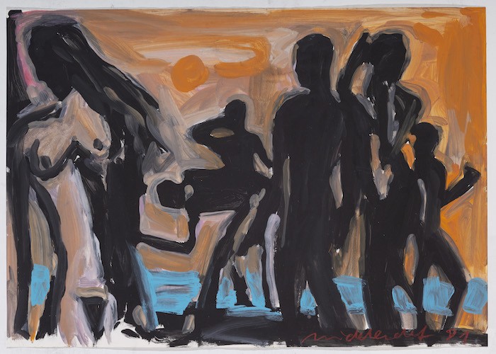 Strand 3, 1981, Dispersion on paper, 62 x 88 cm