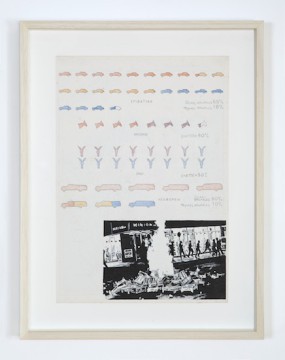 No. 3 Map trace (Νο. 3 Ιχνηλασία), 1-8, 2016, Ink, graphite, color pencil on paper found map, 43.5 x 33.5 cm