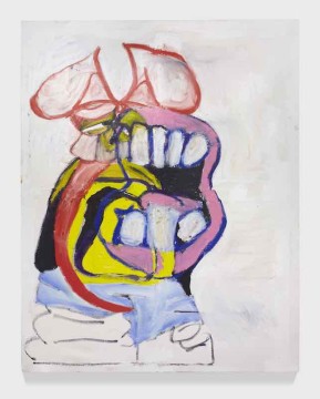 Lip Service, 2018, Acrylic and oil on canvas, 217 x 174 cm