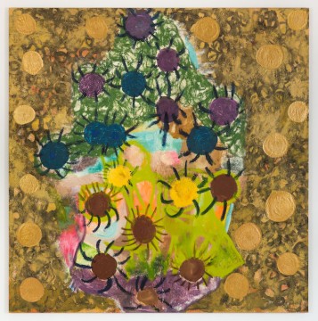 Flowers in my field, 2019-2021, Acrylic, oil, oil stick on linen, 213 x 213 cm
