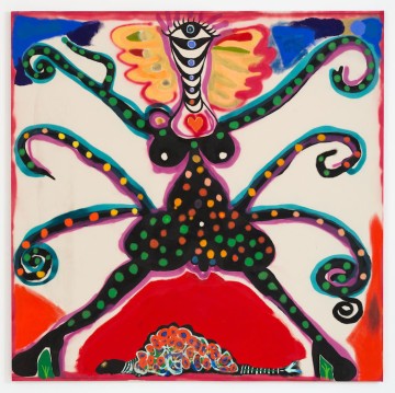 Dancing queen, 2022, Acrylic, oil, oil stick, spray paint on canvas, 183 x 183 cm