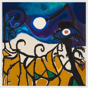 Midnight in Albany, 2022, Acrylic, oil, on canvas, 213 x 213 cm