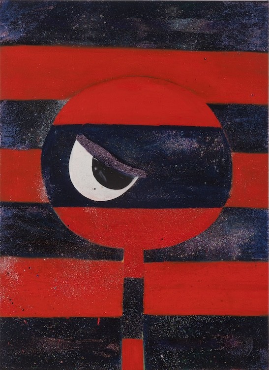 Worrywart, 2023, Oil and glitter on canvas, 130 x 113,5 cm