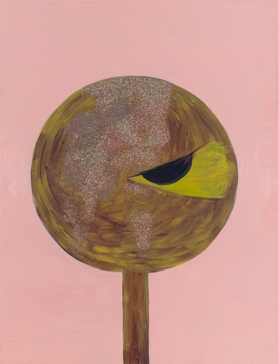 Glitter Bom, 2023, Oil and glitter on canvas, 139 x 107 cm
